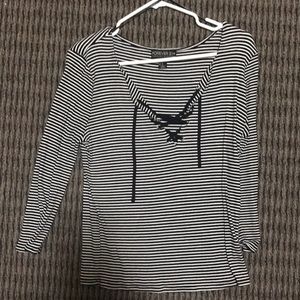 1/3 sleeve striped shirt